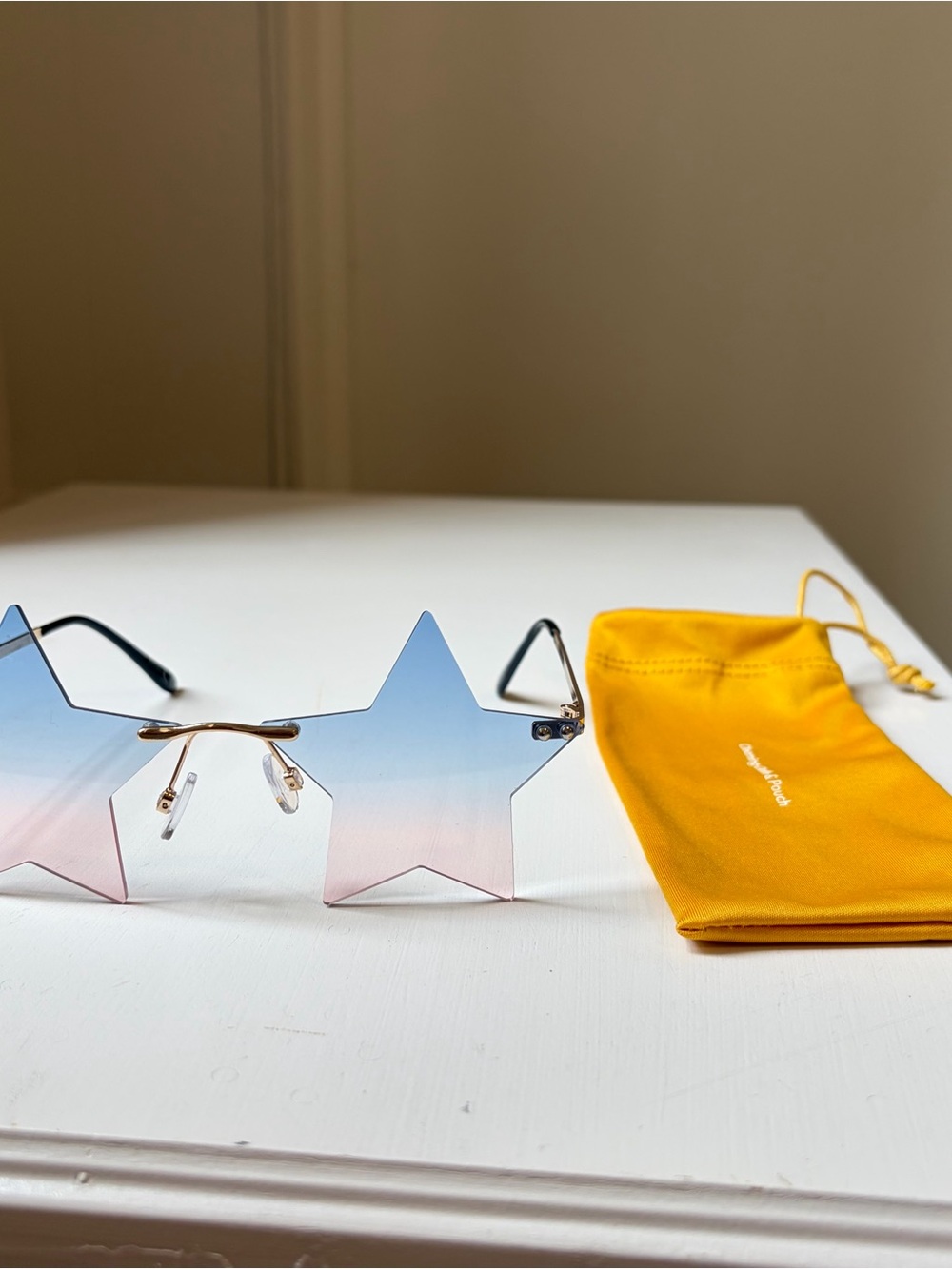 Star Ombre Festival Sunglasses with Cloth Case from Forever 21